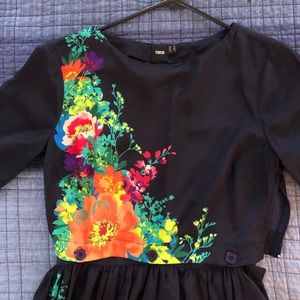 Navy and flowered two-piece size 6 ASOS dress